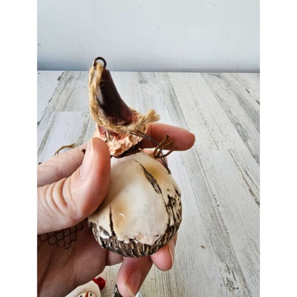 Pine cone snowman ornament set cabin rustic roly poly Xmas tree - Picture 8 of 9